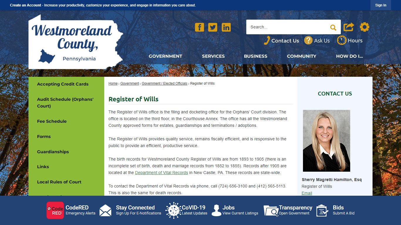 Register of Wills | Westmoreland County, PA - Official Website
